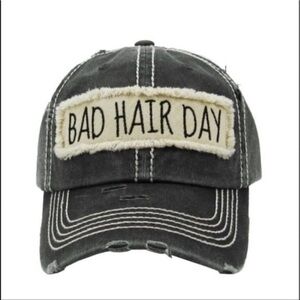 ETSY Distressed Bad Hair Day Baseball Cap, Bad Hair Day Hat, Ladies DAD HAT